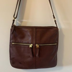 Fossil Brown Cross-Body Purse